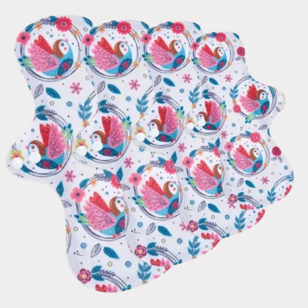 Absorbante Textile Reutilizabile Bumbac "Peacock" Set 4 buc