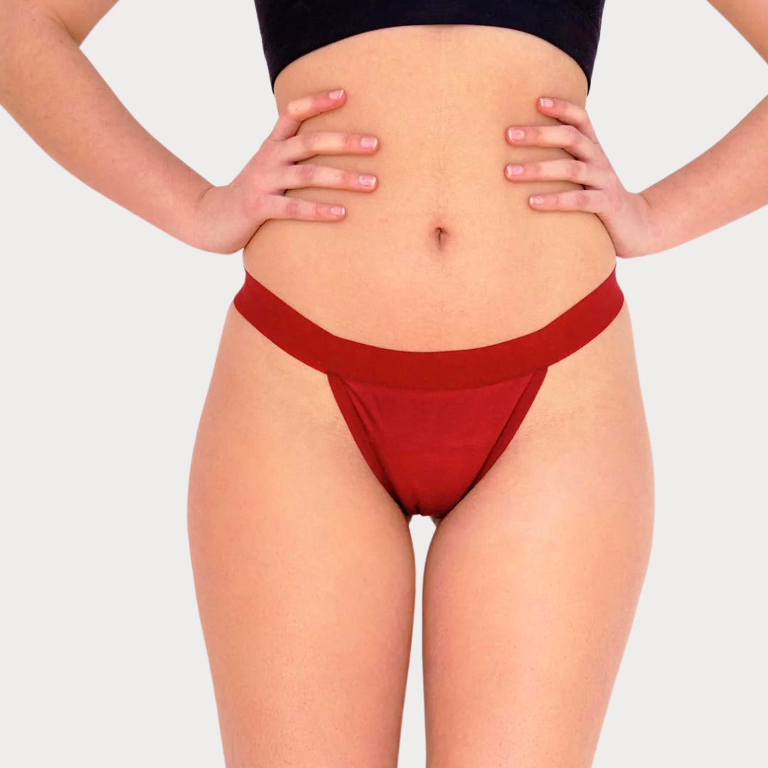 Chiloti Menstruali Reutilizabili Tanga " Fire Red" - Absorbtie Mica